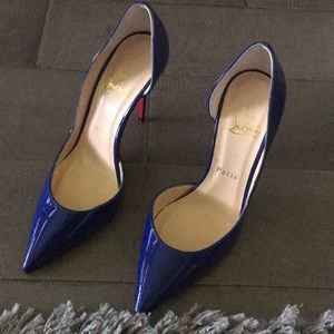 SOLD*****CL Iriza 100 Patent Blue sz 36.5